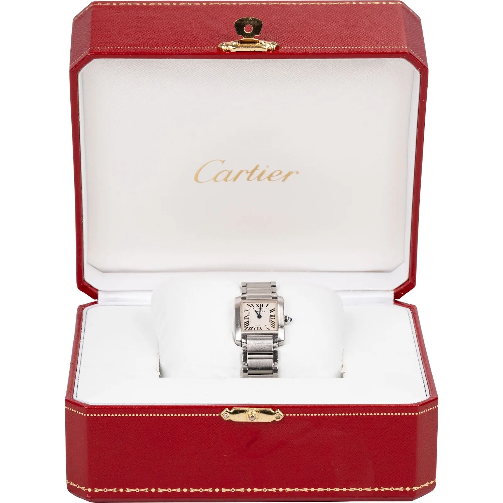 Cartier Silver Tone Tank Française 2384 Damen Armbanduhr